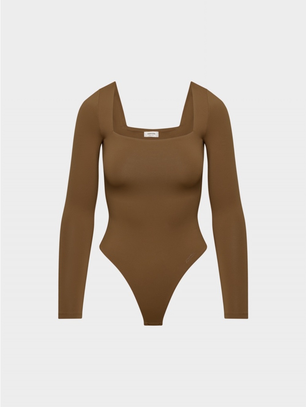 Aritzia Contour Long Sleeve Square Neck Bodysuit in Brown size M - Picture 8 of 8